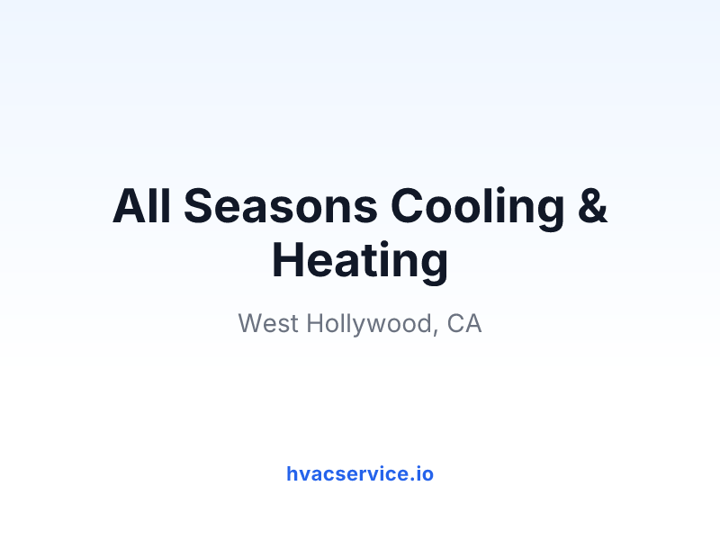 All Seasons Cooling & Heating