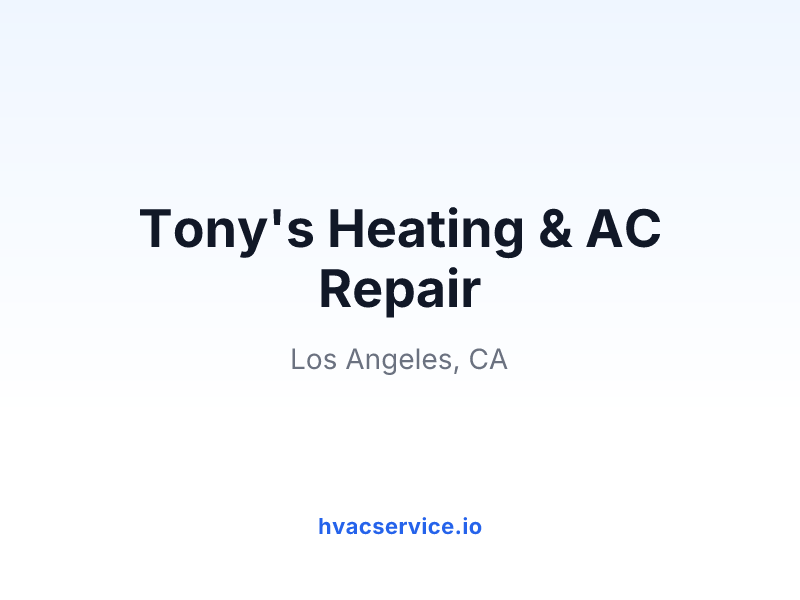 Tony's Heating & AC Repair
