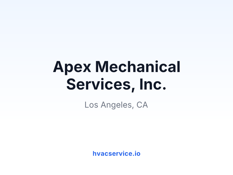 Apex Mechanical Services, Inc.