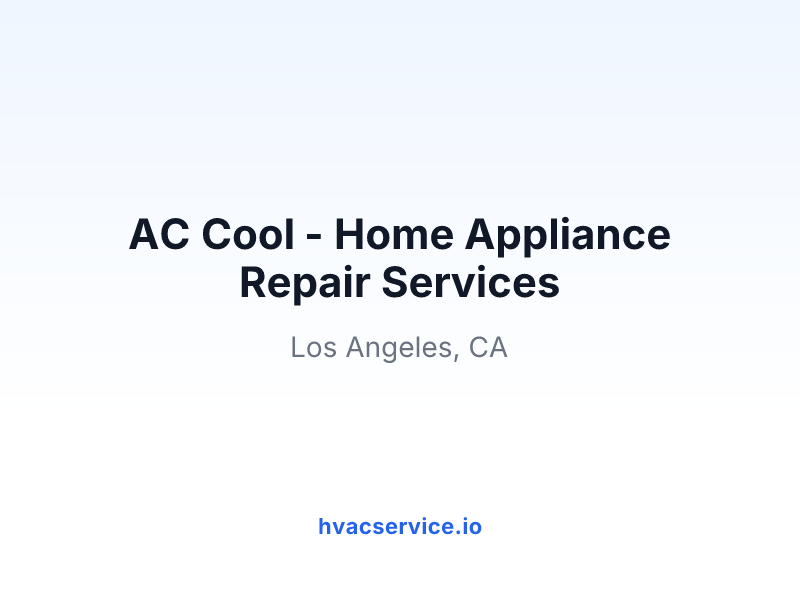 AC Cool - Home Appliance Repair Services