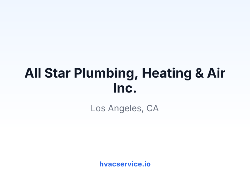 All Star Plumbing, Heating & Air Inc.
