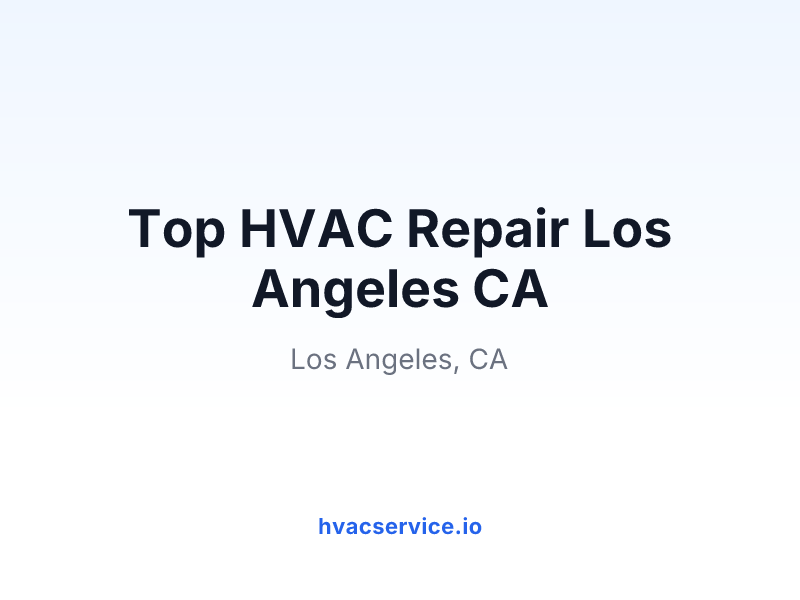 Top HVAC Repair Los Angeles CA