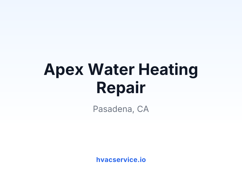 Apex Water Heating Repair