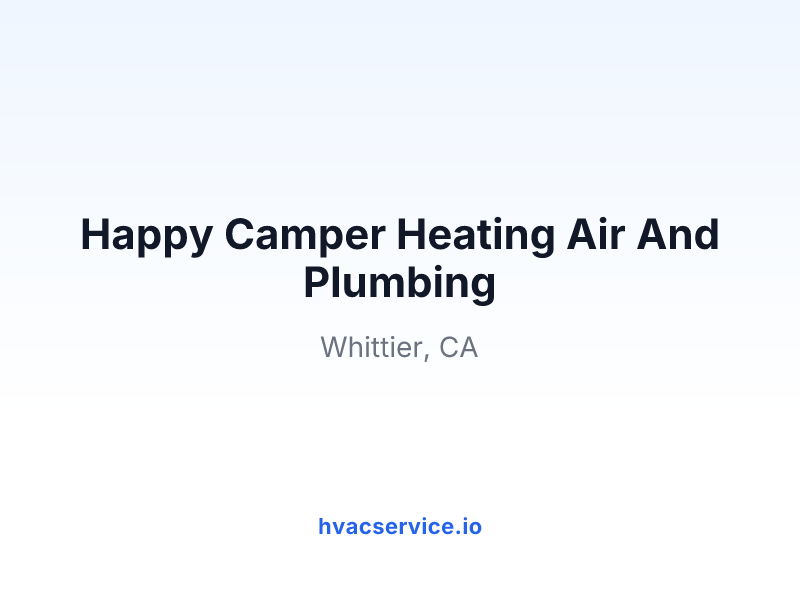 Happy Camper Heating Air And Plumbing