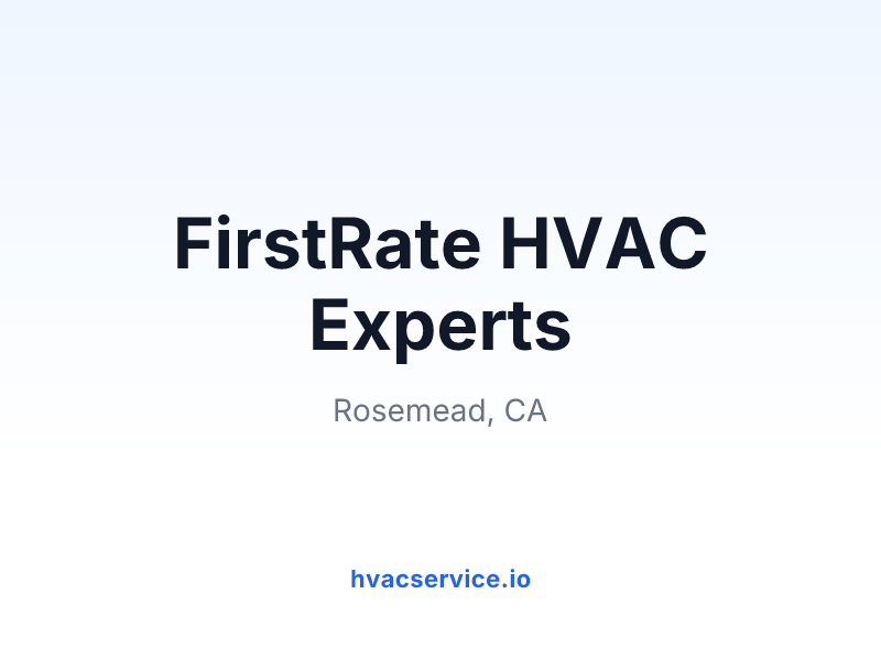FirstRate HVAC Experts