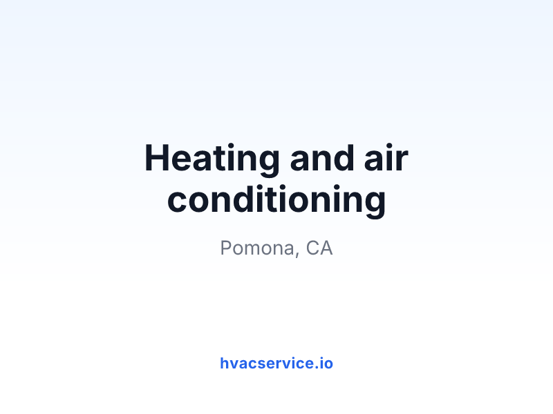 Heating and air conditioning