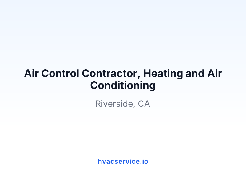 Air Control Contractor, Heating and Air Conditioning