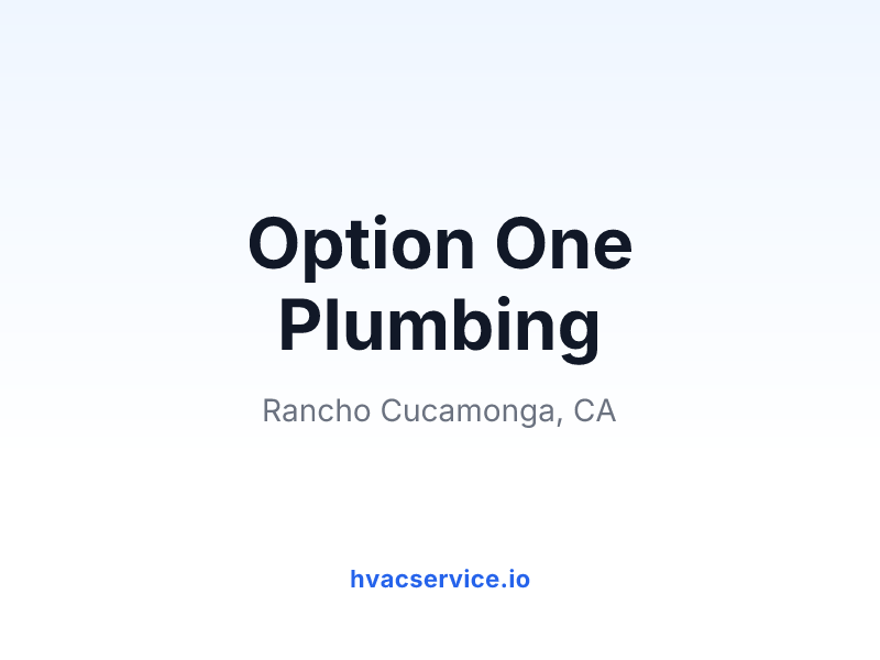 Option One Plumbing