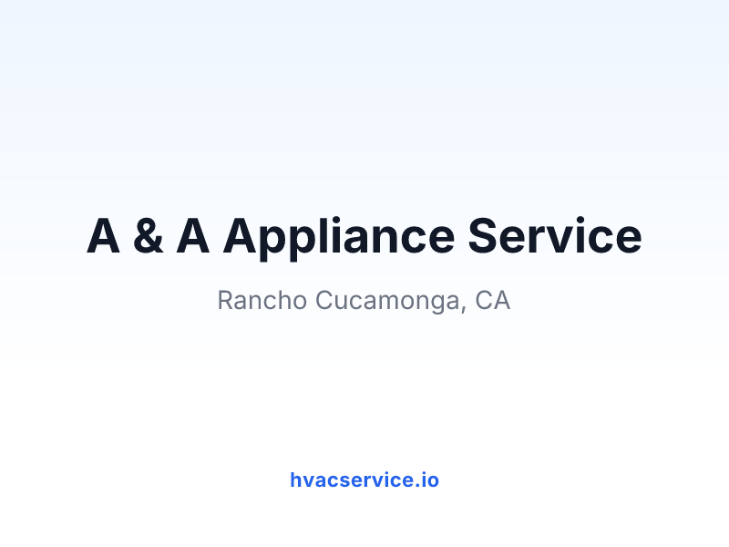 A & A Appliance Service