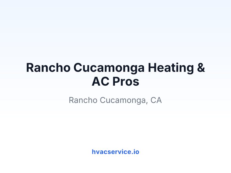 Rancho Cucamonga Heating & AC Pros