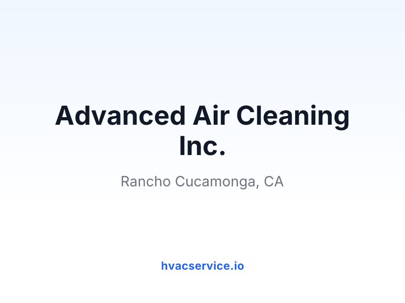 Advanced Air Cleaning Inc.