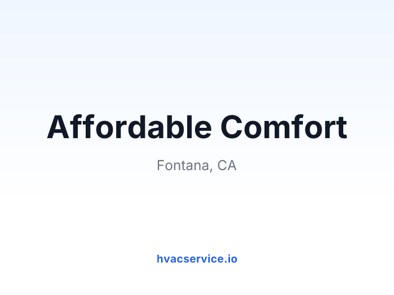 Affordable Comfort