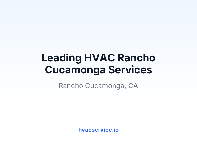 Leading HVAC Rancho Cucamonga Services