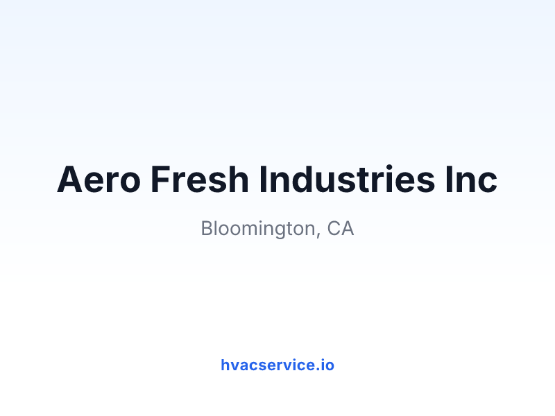 Aero Fresh Industries Inc