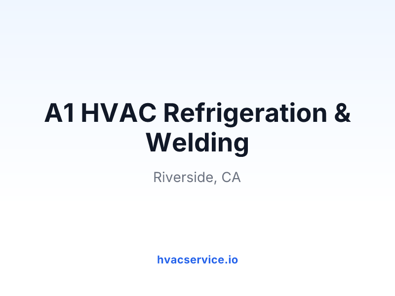 A1 HVAC Refrigeration & Welding