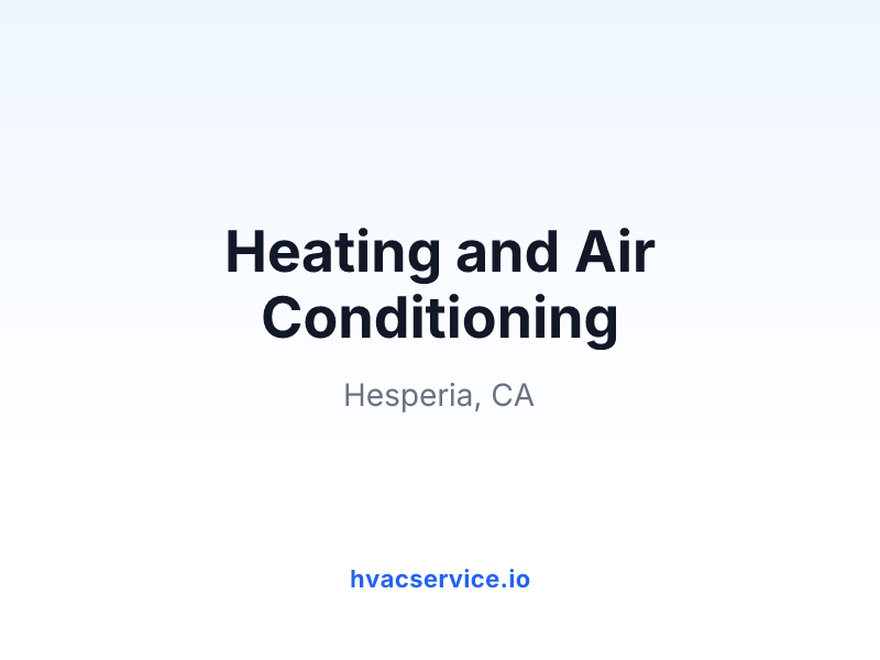 Heating and Air Conditioning