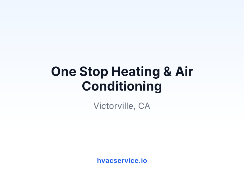 One Stop Heating & Air Conditioning