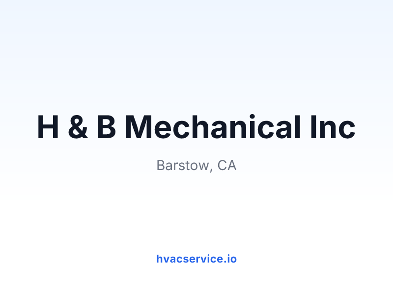 H & B Mechanical Inc