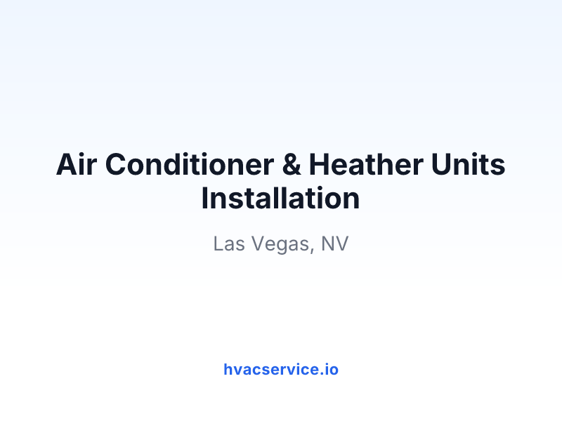 Air Conditioner & Heather Units Installation