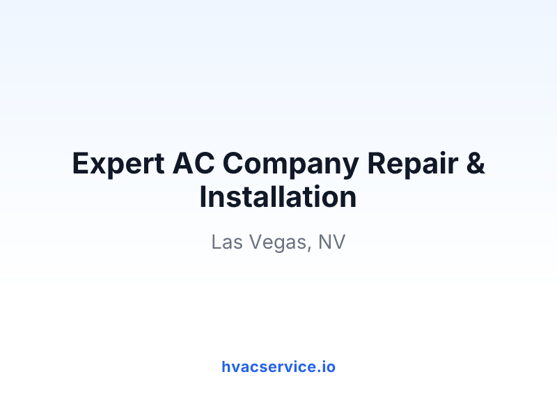 Expert AC Company Repair & Installation