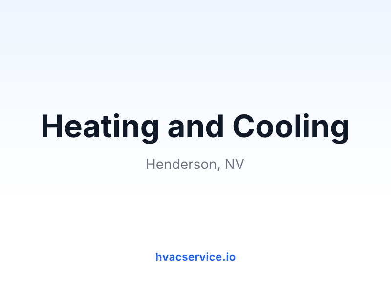Heating and Cooling