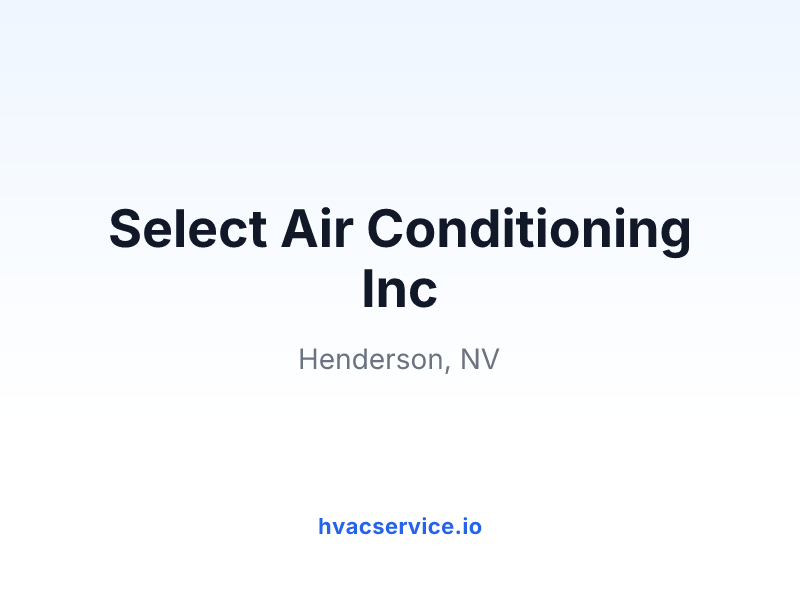 Select Air Conditioning Inc
