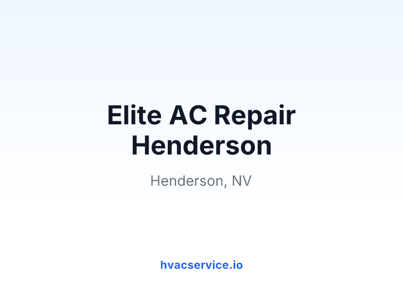 Elite AC Repair Henderson