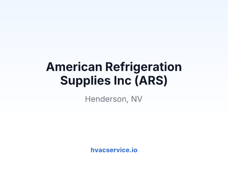 American Refrigeration Supplies Inc (ARS)