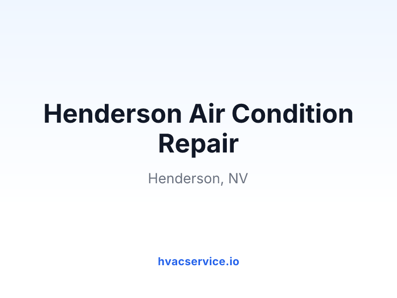 Henderson Air Condition Repair