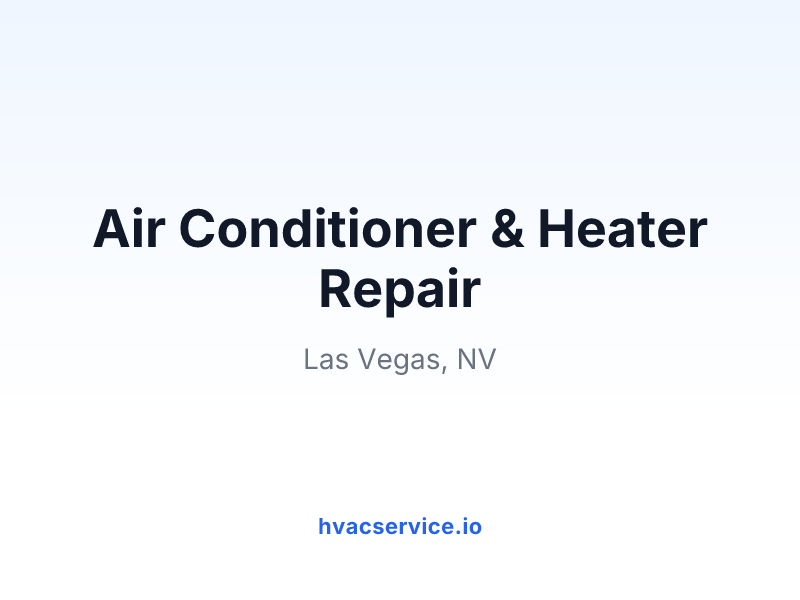 Air Conditioner & Heater Repair