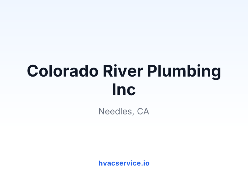 Colorado River Plumbing Inc
