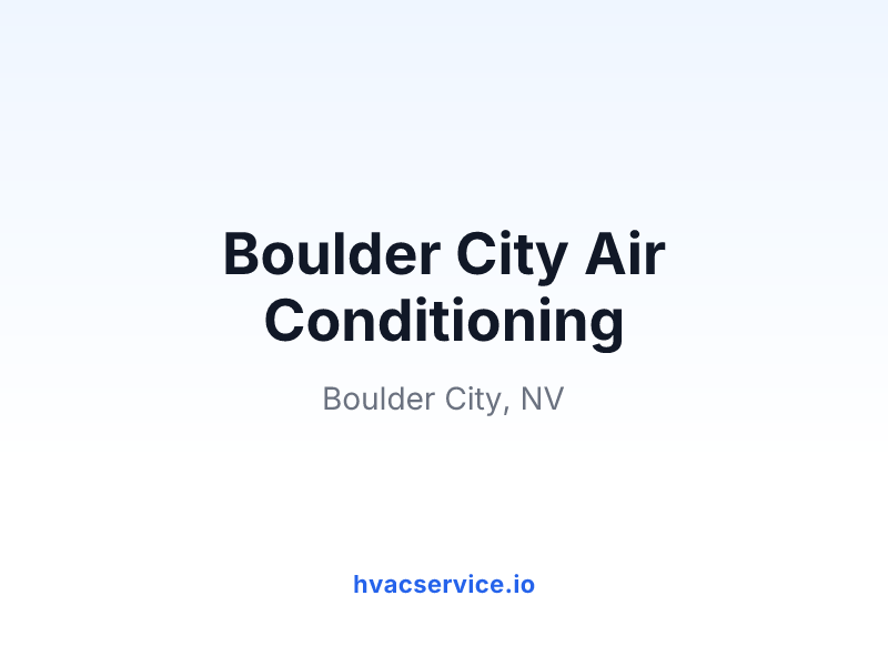 Boulder City Air Conditioning