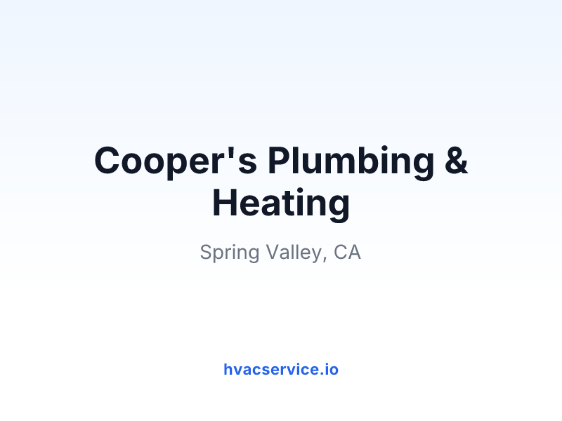 Cooper's Plumbing & Heating