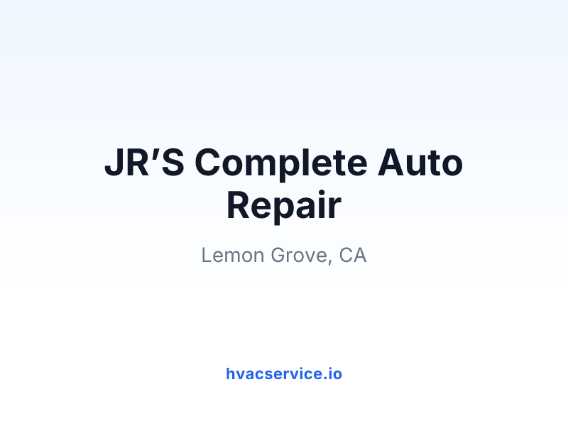 JR’S Complete Auto Repair