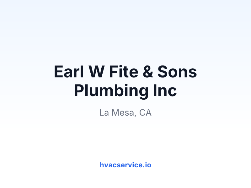 Earl W Fite & Sons Plumbing Inc