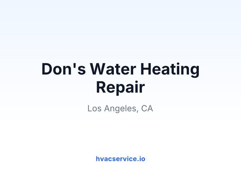 Don's Water Heating Repair