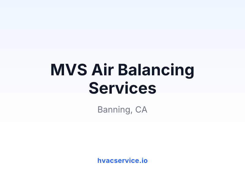 MVS Air Balancing Services