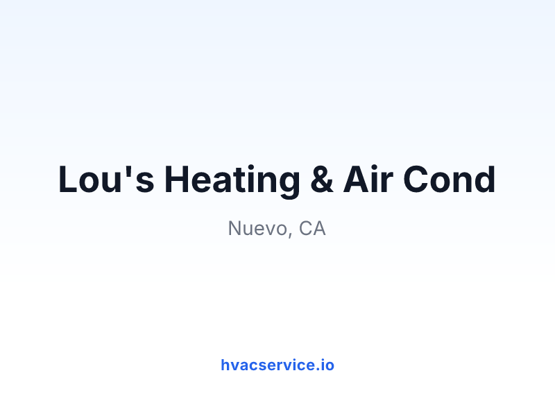 Lou's Heating & Air Cond