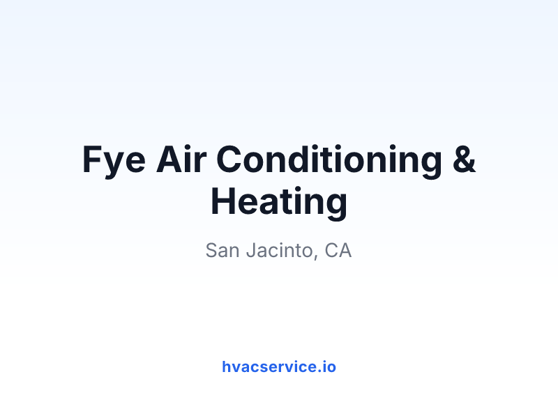 Fye Air Conditioning & Heating