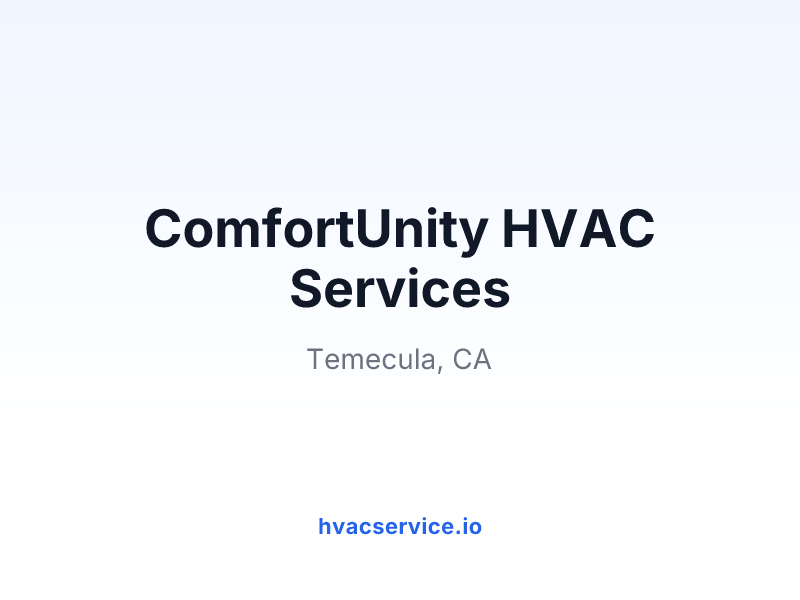 ComfortUnity HVAC Services