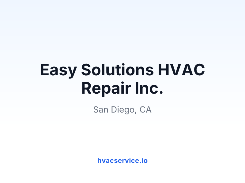 Easy Solutions HVAC Repair Inc.