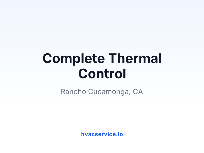 Complete Thermal Control