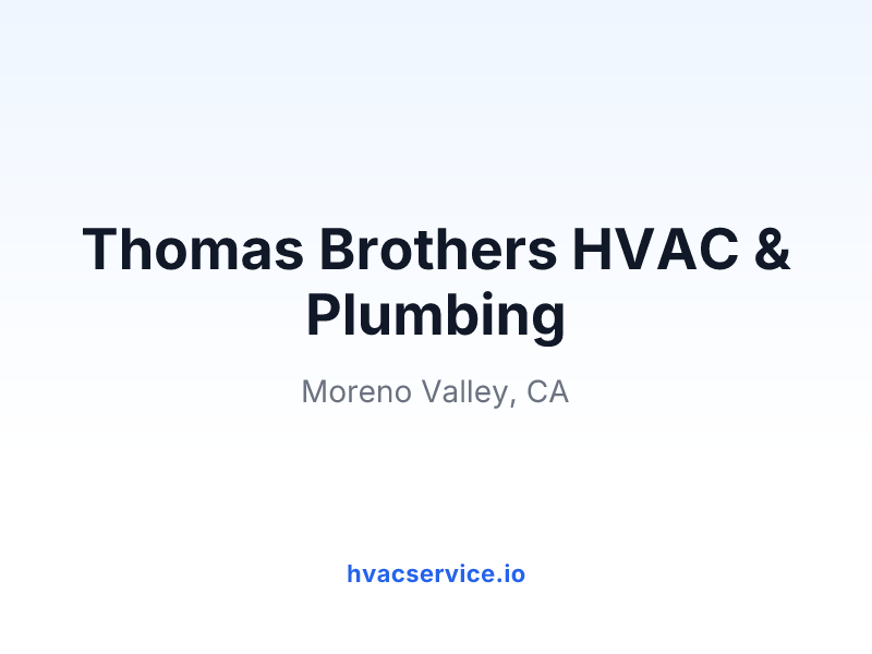 Thomas Brothers HVAC & Plumbing