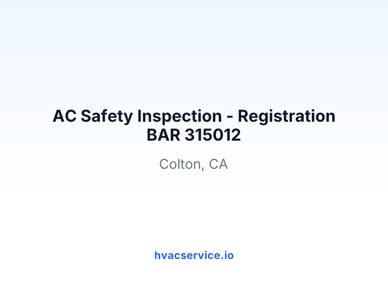 AC Safety Inspection - Registration BAR 315012
