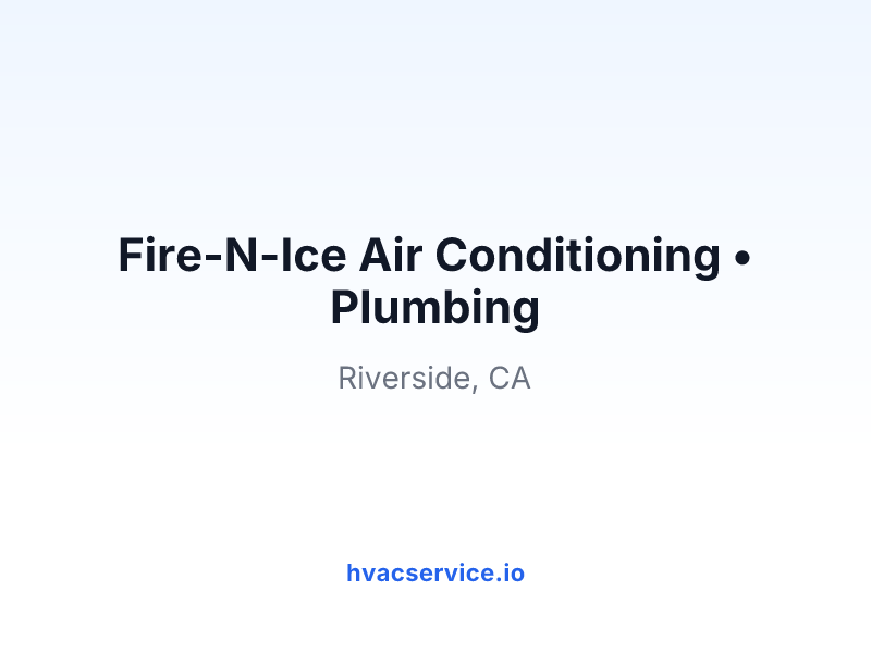 Fire-N-Ice Air Conditioning • Plumbing