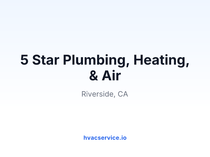 5 Star Plumbing, Heating, & Air