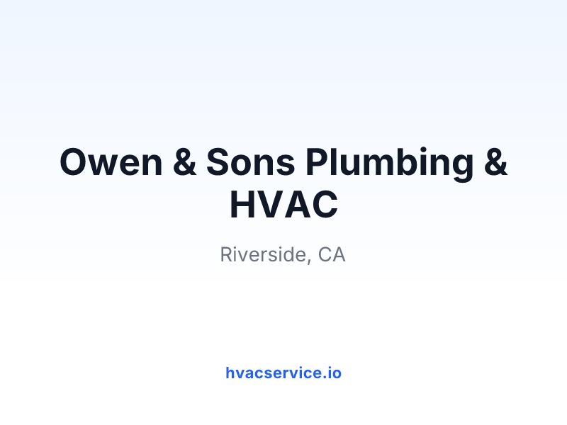 Owen & Sons Plumbing & HVAC