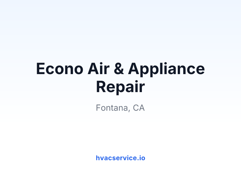 Econo Air & Appliance Repair