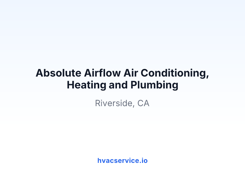 Absolute Airflow Air Conditioning, Heating and Plumbing