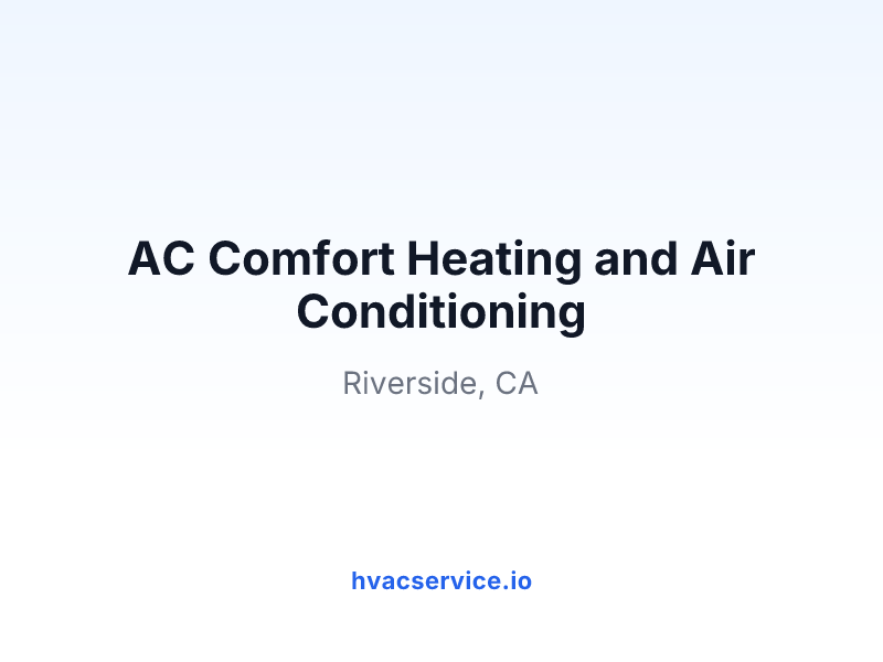 AC Comfort Heating and Air Conditioning
